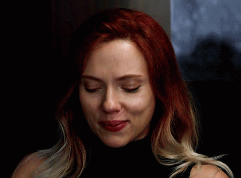 Black Widow Holding Back Tears GIF