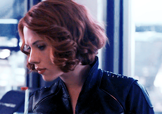 Black Widow Sips Drink GIF