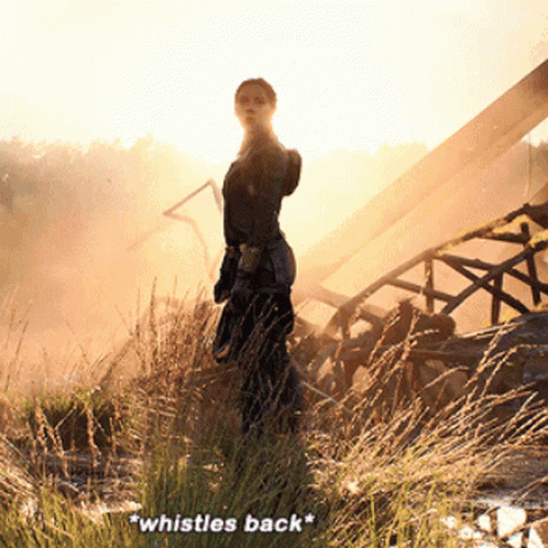 Black Widow Whistles GIF