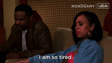 Black Woman And Guy Im So Tired GIF