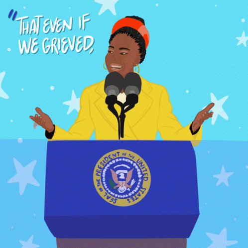 Black Woman As Madam President On Podium GIF