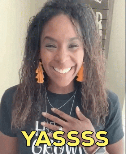 Black Woman Giggle Yessss While Smiling Big GIF