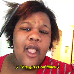 Black Woman Hair Flame On GIF