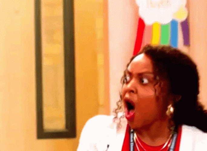 Black Woman Surprisingly Horrified GIF