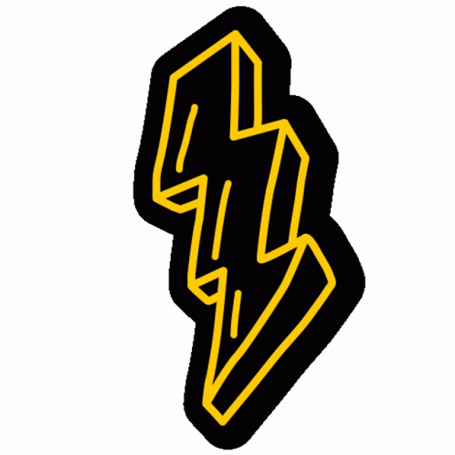 Black Yellow Lightning Cute Graphic GIF
