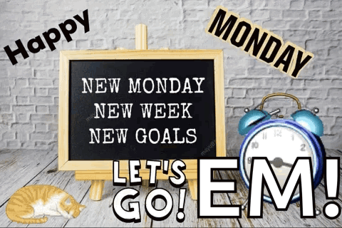 Blackboard Saying New Monday New Week New Goals