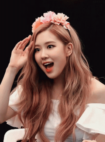 Blackpink Rose Floral Headdress GIF