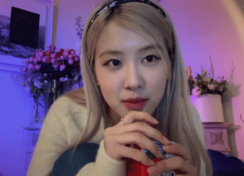Blackpink Rose Sipping Straw GIF