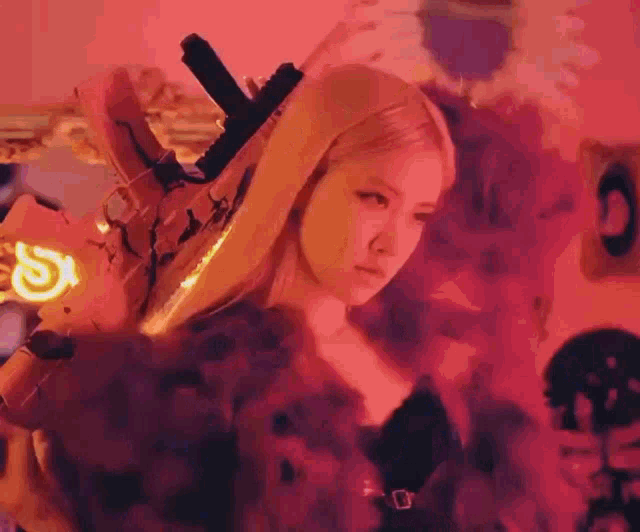 Blackpink Rose With Gun GIF