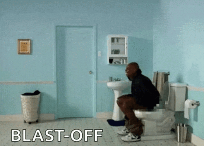 Blasted Off From A Toilet Seat GIF