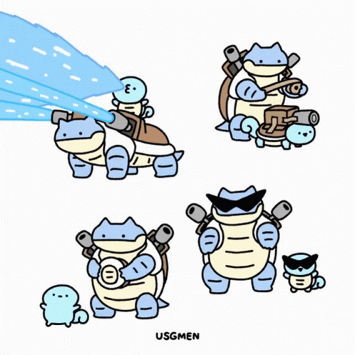 Blastoise Pokemon Various Forms GIF
