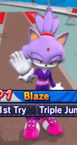 Blaze The Cat Waving GIF