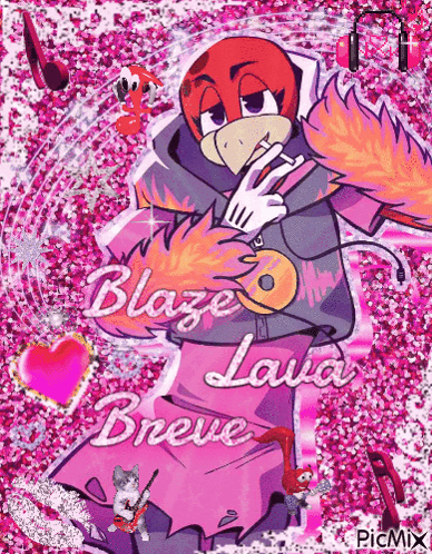 Blaze the Hedgehog on Pink Background