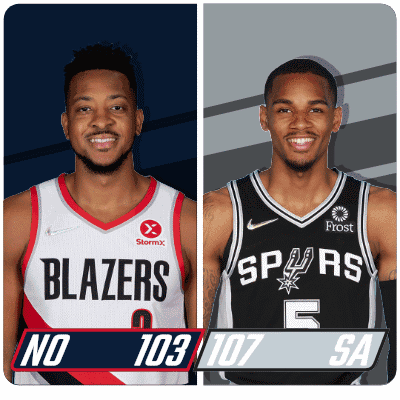 Blazers and Spurs Players Standing Together