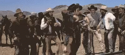 Blazing Saddles Western Cowboys Dancing GIF