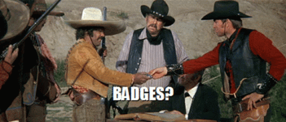 Blazing Saddles Hedley Lamarr Rejecting Badges GIF