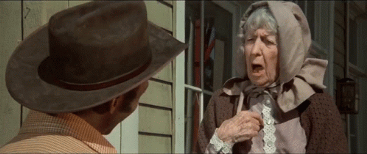 Blazing Saddles Old Lady Talking GIF