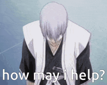 Bleach Character Kneeling Asking How May I Help GIF