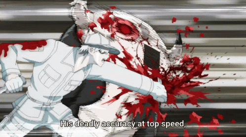 Bleeding Person Saying His Deadly Accuracy At Top Speed GIF