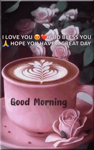 Blessed Day Pink Cup Latte GIF