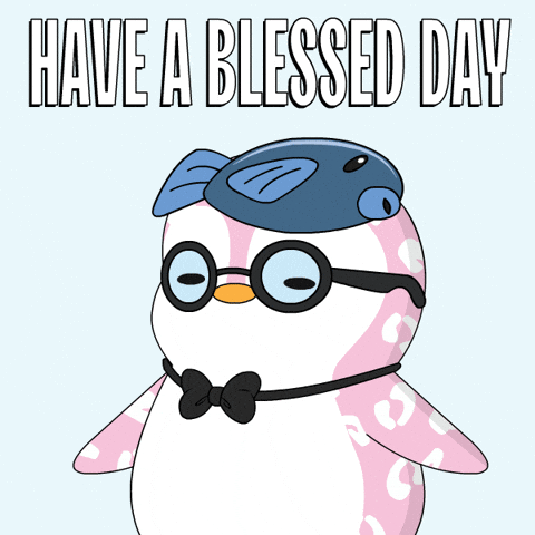 Blessed Day Pink Penguin GIF