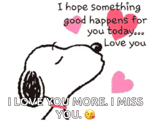 Blessed Day Snoppy Dog Pink Heart Kisses GIF