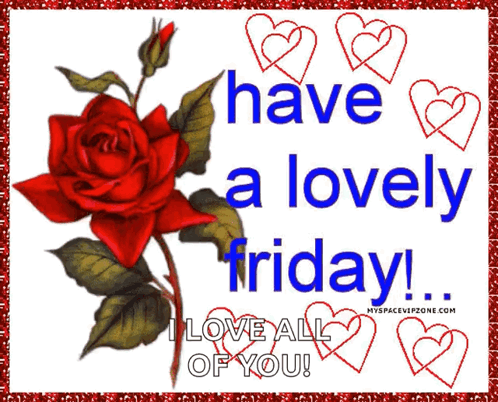 Blessed Friday Dark Red Rose GIF