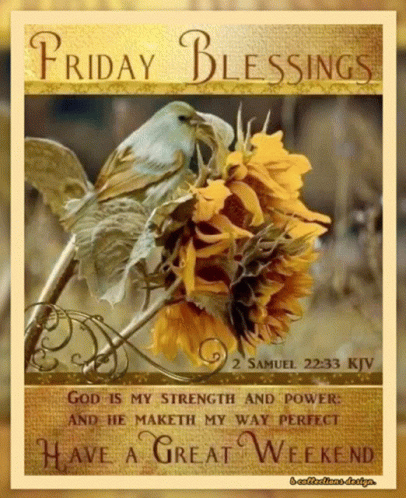 Blessed Friday Withering Sunflower GIF