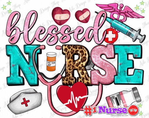 Blessed Nurse Sign With Stethoscope And Syringe GIF