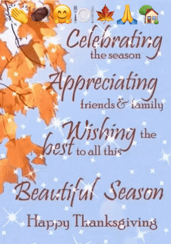 Celebrating Appreciating Wishing Blessed Thanksgiving GIF