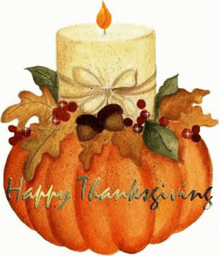 Blessed Thanksgiving Pumpkin Candle GIF