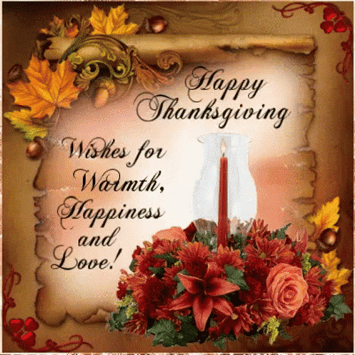 Blessed Thanksgiving Flowers Bouquet GIF