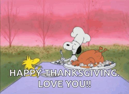 Blessed Thanksgiving Love You Snoopy GIF