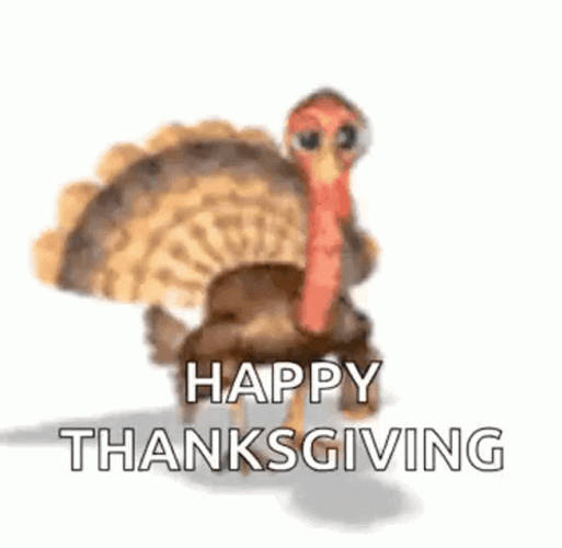 Blessed Thanksgiving Waving Turkey GIF