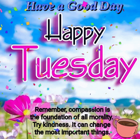 Blessed Tuesday Festive Quote Confetti GIF