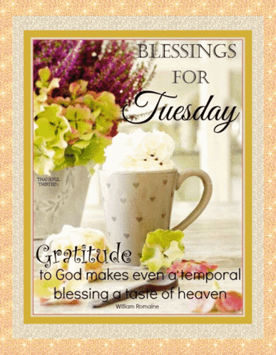 Blessed Tuesday Shimmering Border Graphics Design GIF