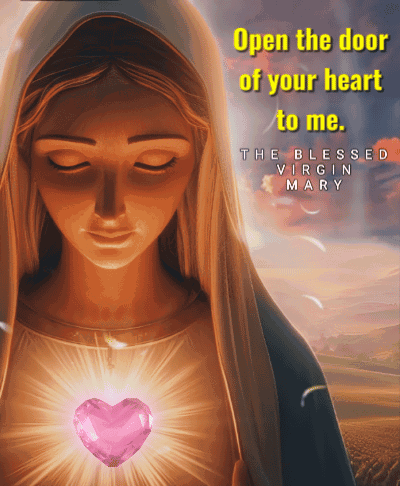 Blessed Virgin Mary with Pink Heart