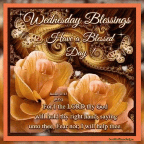 Blessed Wednesday Cream Colored Flowers GIF