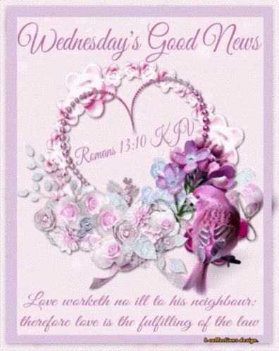 Blessed Wednesday Heart With Flowers GIF