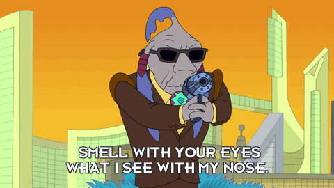 Blind Joe Futurama Smell Eyes GIF