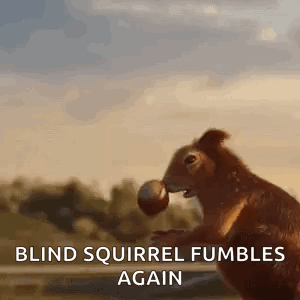 Blind Squirrel Holding Nut