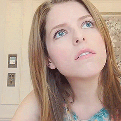Blinking Anna Kendrick Huff GIF