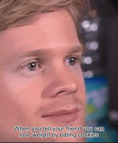 Blinking Guy Lose Weight By Cookies GIF