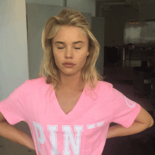 Blinking Model Victoria's Secret Pink GIF