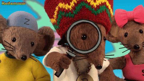 Blinking Rastamouse Magnifying GIF