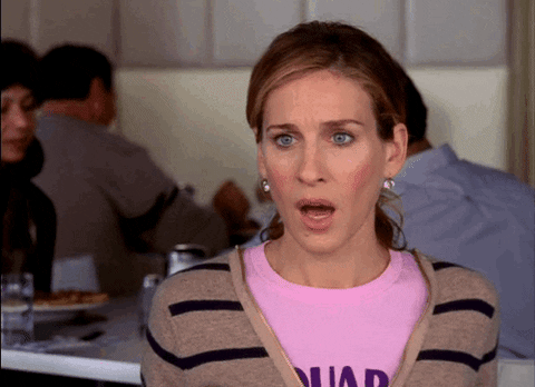 Blinking Shocked Sarah Jessica Parker GIF