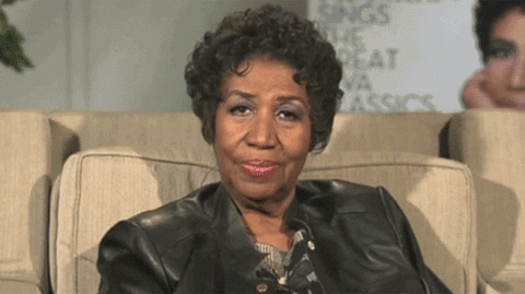 Blinking Staring Aretha Franklin GIF