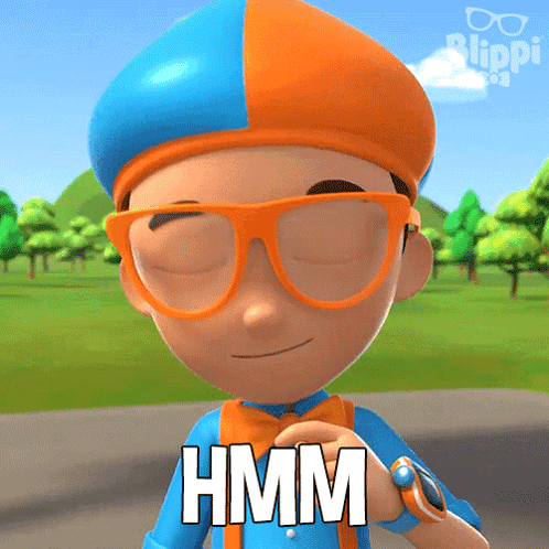 Blippi Character With Glasses and Blue Orange Hat
