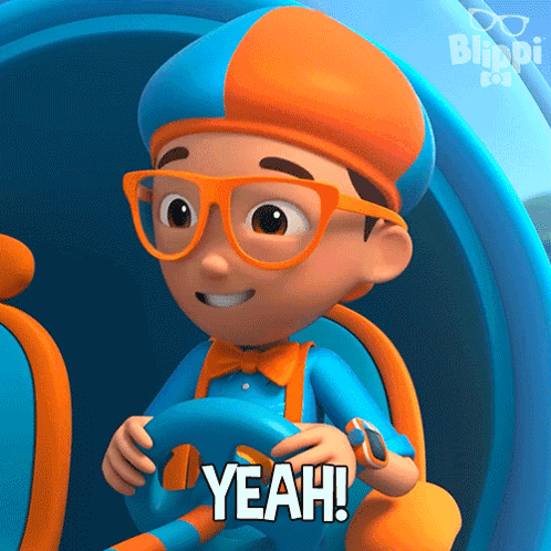 Blippi Driving Car Saying Yeah