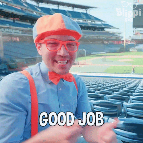 Blippi Mascot Good Job Meme GIF